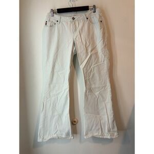 Y2K Mudd Ivory Low Rise Flare Jeans Size 11 Bootcut Festival Coquette